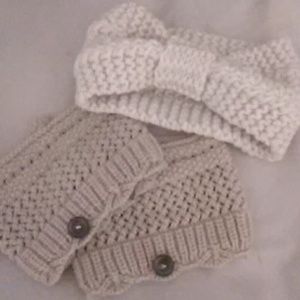 🆕Ivory Headband with button boot topper NWT